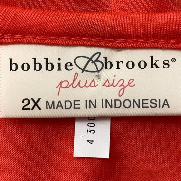 BOBBIE Brooks Red High Low Short Sleeve Blouse - Picture 8 of 11